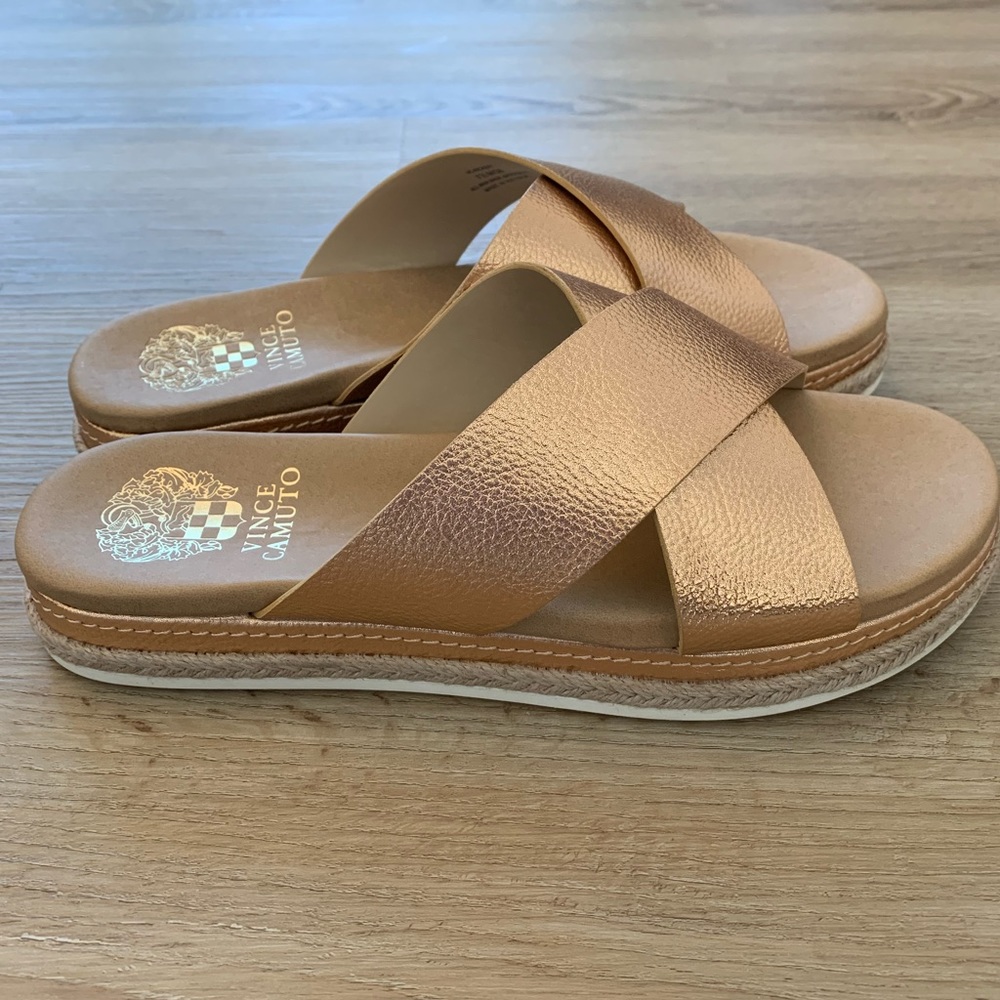 Vince Camuto Rickert Slide Rose Gold Sz 7.5 - Picture 4 of 7